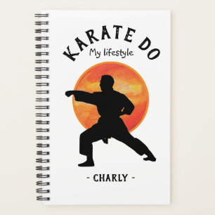 Karate Black Silhouette Sonntagsüber Planer