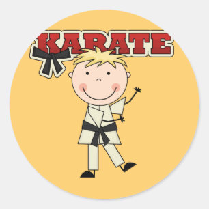 KARATE - Blond Boy Tshirts und Geschenke Runder Aufkleber