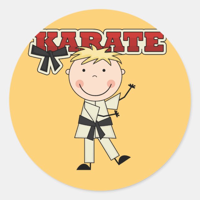 KARATE - Blond Boy Tshirts und Geschenke Runder Aufkleber (Vorderseite)