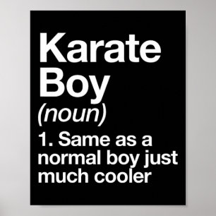 Karate Boy Definition Funny Martial Arts Sports Poster