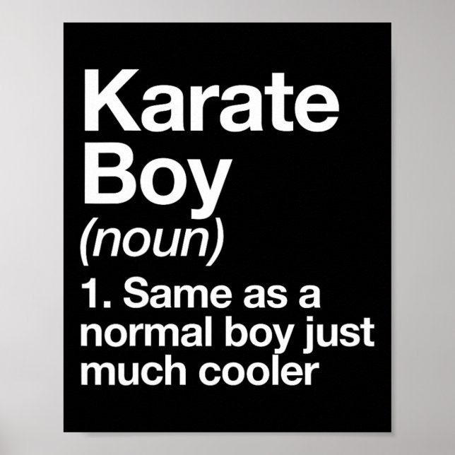 Karate Boy Definition Funny Martial Arts Sports Poster (Vorne)