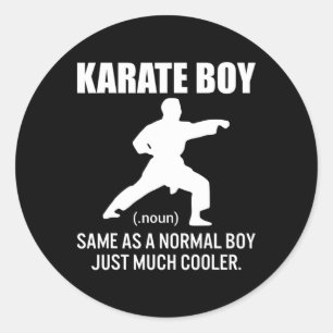 Karate Boy Funny definiert Geschenk für Kampfkunst Runder Aufkleber