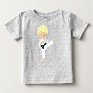 Karate Boy, Niedlicher Junge, Blonde Hair, Schwarz Baby T-shirt