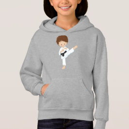 Karate Boy, Niedlicher Junge, braune Haare, schwar Hoodie