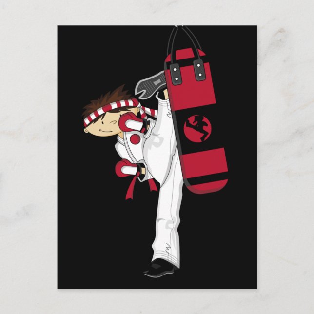 Karate Boy Postcard Postkarte (Vorderseite)