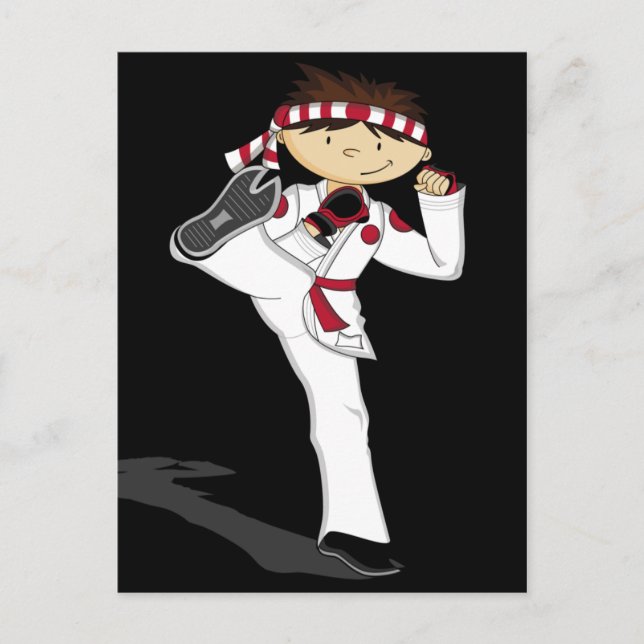 Karate Boy Postcard Postkarte (Vorderseite)