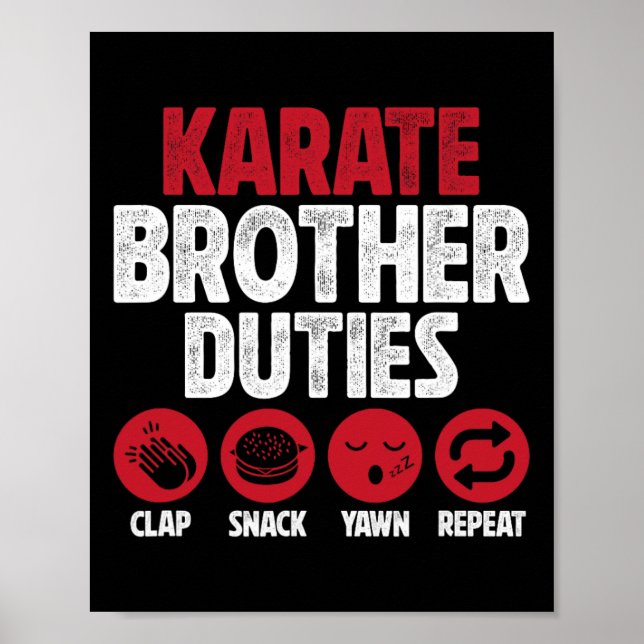 Karate Brother Duties Karate Bro Poster (Vorne)