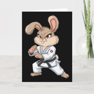 Karate Bunny Martial Arts Rabbit Funny für Kinder  Karte