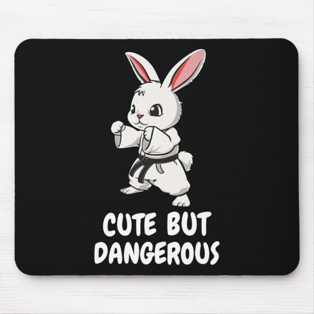 Karate Bunny Niedlich, aber gefährlich lustige Kam Mousepad (Vorne)