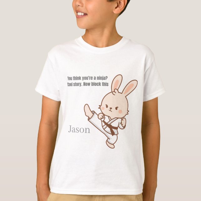 Karate-Bunny-T-Shirt T-Shirt (Vorderseite)