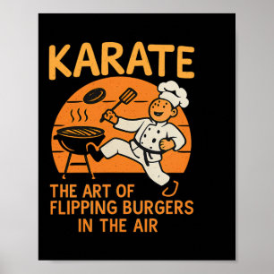 Karate Burgers Dreht Cooking Martial Arts Spaß Des Poster