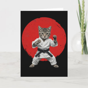 Karate Cat Black Belt Funny Martial Arts Judo Japa Karte