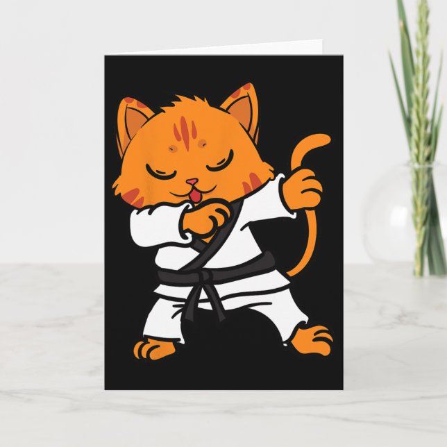 Karate Cat Dab Dance Martial Arts Dabbing Comt Spa Karte (Vorderseite)