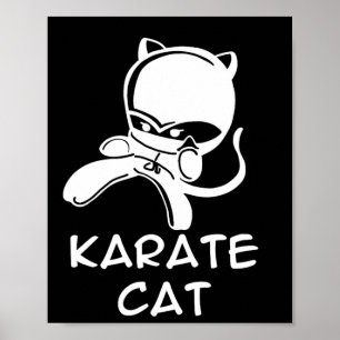 Karate Cat Sports for Men Women Kids Poster