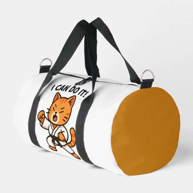 Karate Cat Sticker Duffle Bag (Linke Seite)