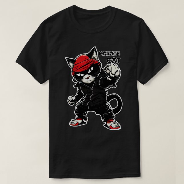 Karate Cat T-Shirt (Design vorne)
