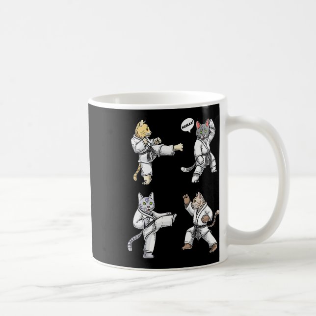 Karate Cats Martial Art Training Black Belt Taekwo Kaffeetasse (Rechts)