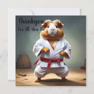 **"Karate Champion: The Fearless Guinea Pig"** Dankeskarte
