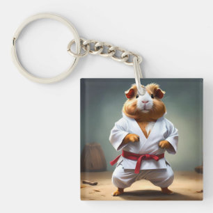 **"Karate Champion: The Fearless Guinea Pig"** Schlüsselanhänger