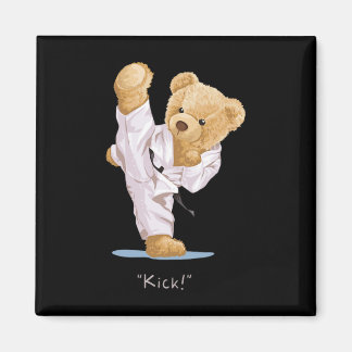 Karate Children's Bear Taekwondo Boys Men T-Shirt Magnet