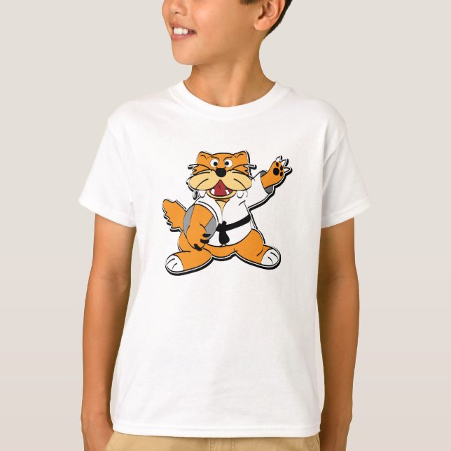 Karate Chopping Cat T-Shirt (Vorderseite)