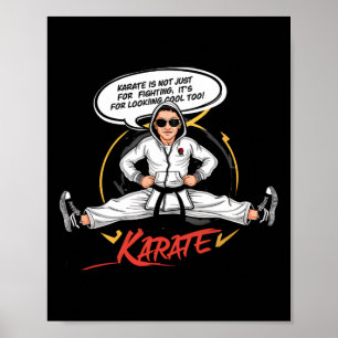 Karate Cool Lustige Kampfsportarten Cartoon-Art  Poster