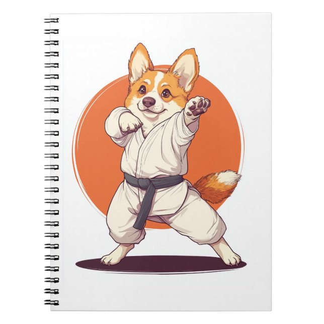 Karate Corgi � Kampfkunst Hund Notizblock (Vorderseite)