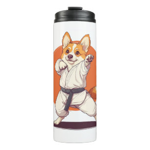 Karate Corgi - Kampfkunsthund Thermosbecher
