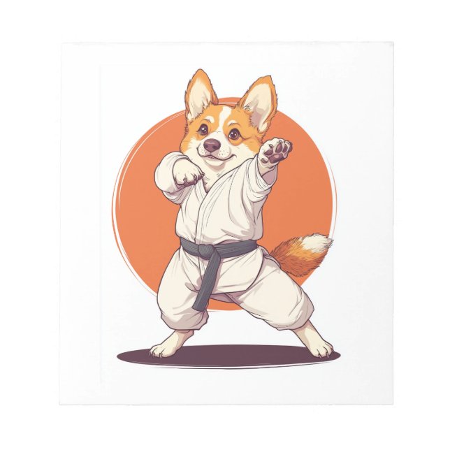 Karate Corgi � Kampfsport Hund Notizblock (Vorderseite)