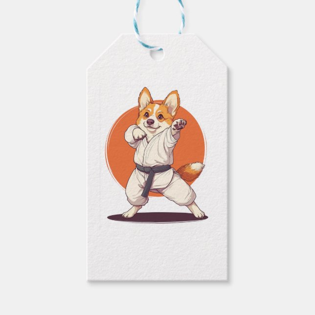 Karate Corgi � Martial Arts Dog Geschenkanhänger (Vorderseite)