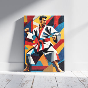 Karate Cubist Canvas Print Leinwanddruck