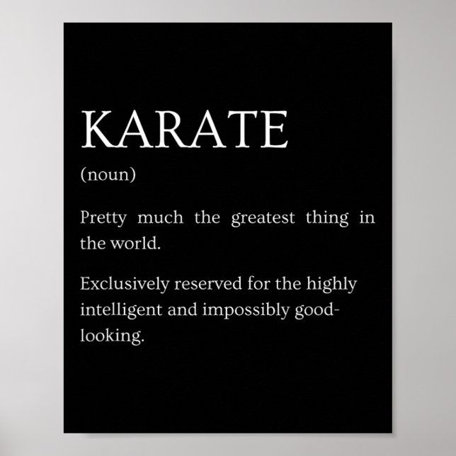 Karate Definition - Funny Sarcastic Karate Explana Poster (Vorne)