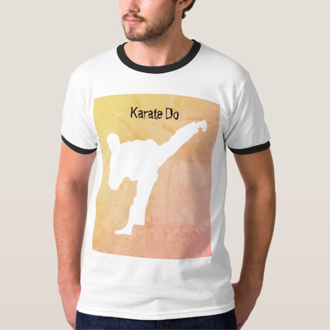 Karate der schwarzen und weißen japanischen Kampfk T-Shirt (Vorderseite)