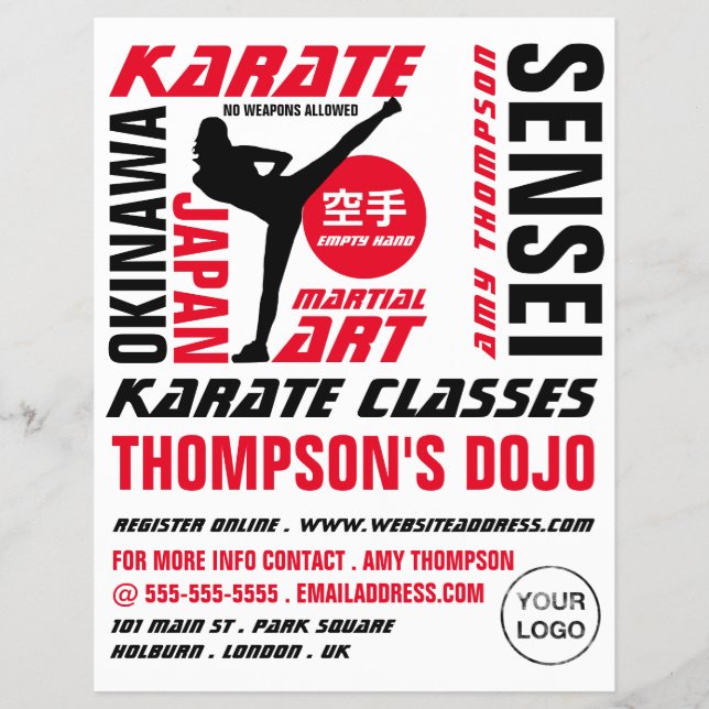 Karate Design, Karate Class Advertising Flyer (Vorne)