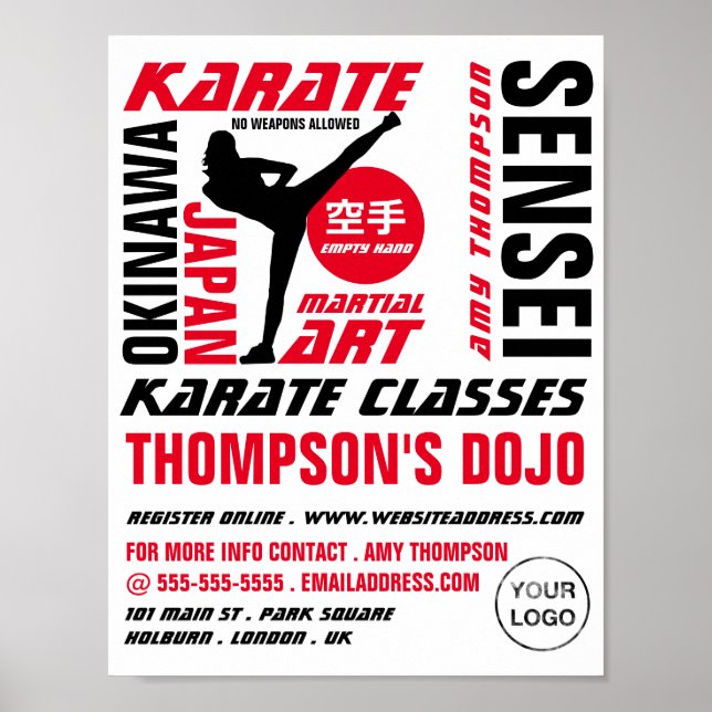 Karate Design, Karate Class Advertising Poster (Vorne)