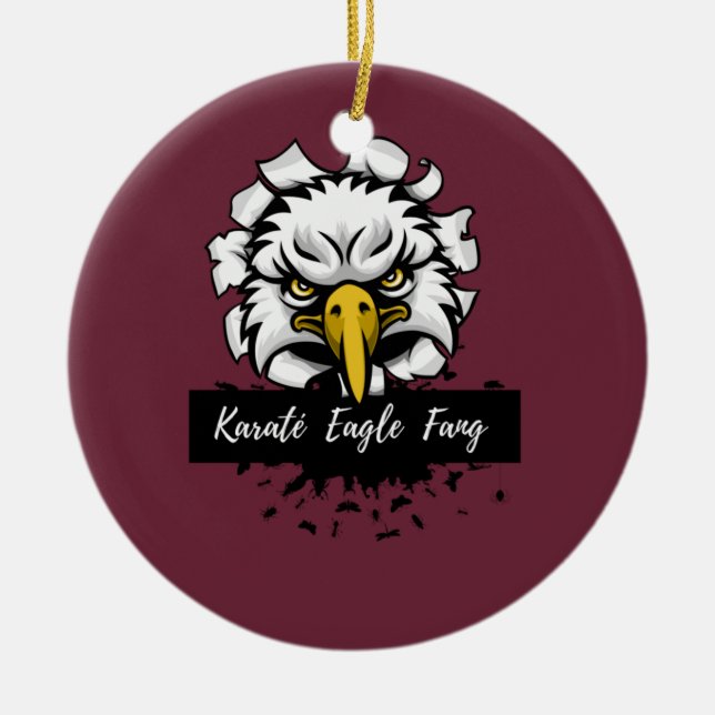 Karaté Eagle Fang T - Shirt Keramik Ornament (Vorne)