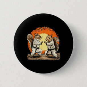 Karate Eichhörnchen Kickboxen Martial Arts Kung Fu Button