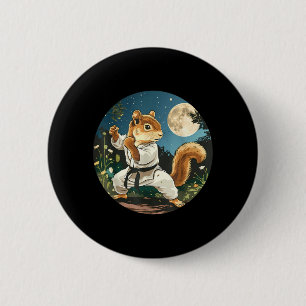 Karate Eichhörnchen Mond Taekwondo Kampfsport Button