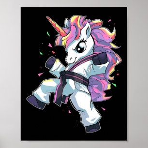 Karate-Einhorn-Mädchen-Militär-Kampfsport-Taekwond Poster
