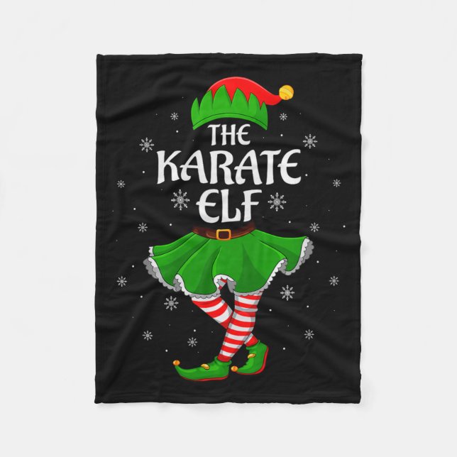 Karate Elf Christmas Family Girls Women Elf Squad  Fleecedecke (Vorderseite)