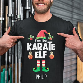 Karate elf Familie passend Weihnachtsnamen T-Shirt