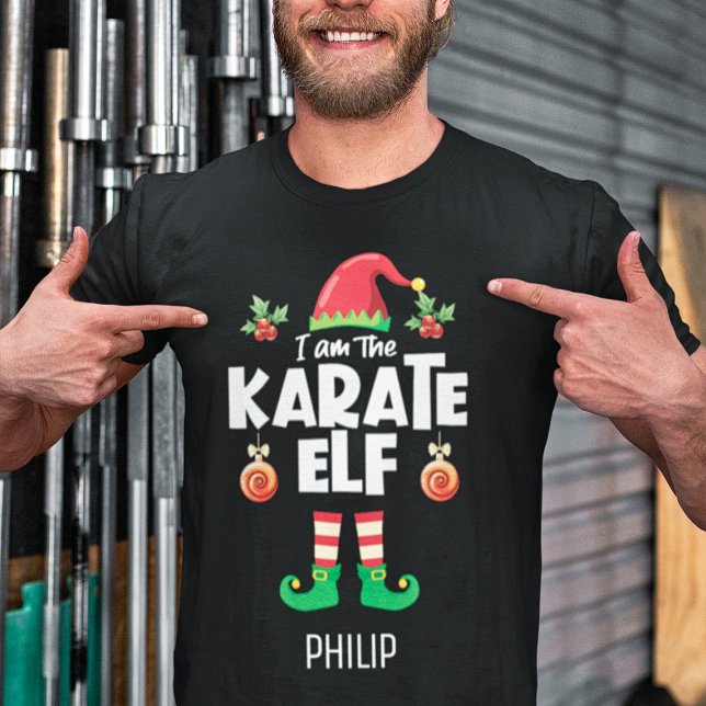 Karate elf Familie passend Weihnachtsnamen T-Shirt (Von Creator hochgeladen)