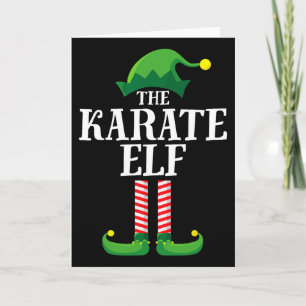 Karate-Elf-Passende Familien-Gruppen-Weihnachtsfei Karte