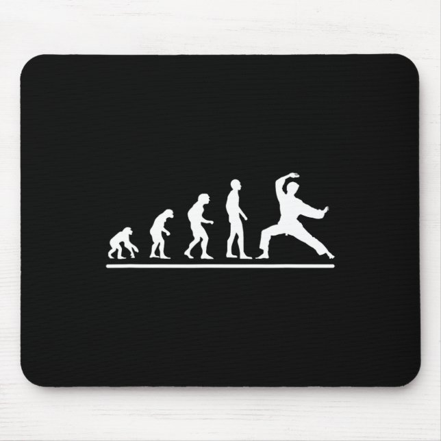 Karate-Evolution Karate-Hieb Männer Lustiger Karat Mousepad (Vorne)