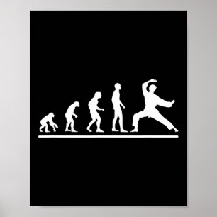 Karate-Evolution Karate-Hieb Männer Lustiger Karat Poster