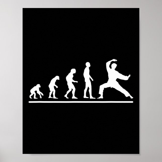 Karate-Evolution Karate-Hieb Männer Lustiger Karat Poster (Vorne)