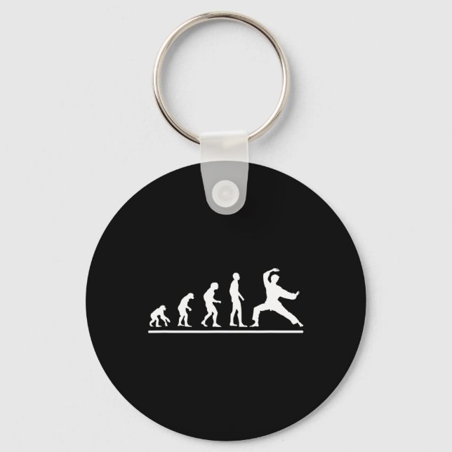 Karate-Evolution Karate-Hieb Männer Lustiger Karat Schlüsselanhänger (Vorderseite)
