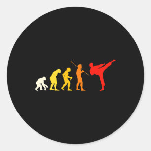 Karate-Evolution Kung Fu Shotokan Geschenk Kampfsp Runder Aufkleber
