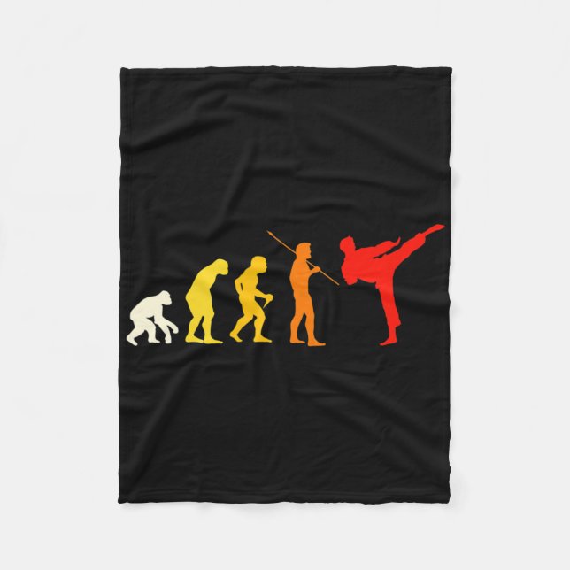 Karate-Evolution Kung Fu Shotokan Geschenk Martial Fleecedecke (Vorderseite)