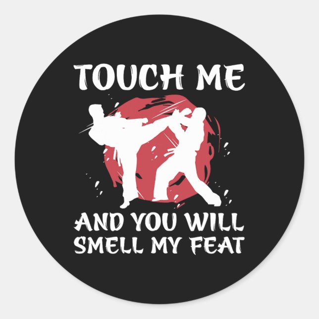 Karate Fighter Boy Youth Men Japanese Martial Arts Runder Aufkleber (Vorderseite)